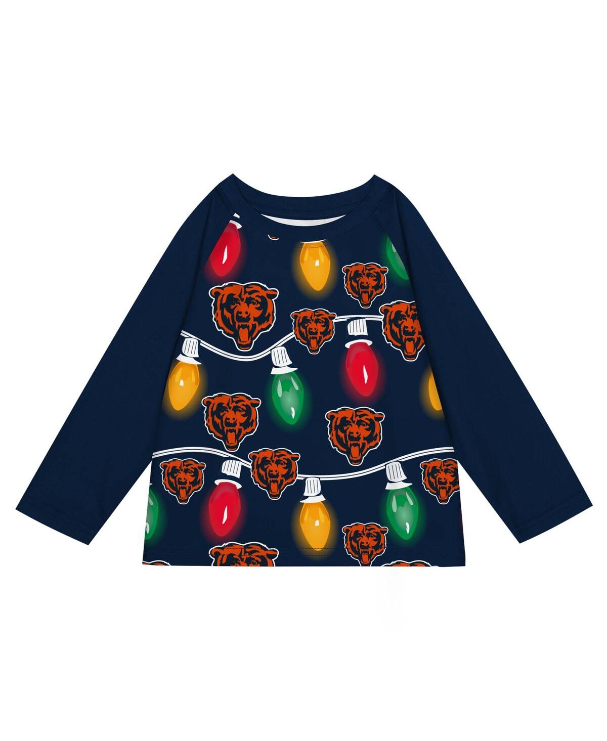Outerstuff Toddler Dallas Cowboys Two-piece Garland Holiday Long Sleeve Pajama Set In No Color