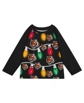 Preschool Cincinnati Bengals Two-Piece Garland Holiday Long Sleeve Pajama Set