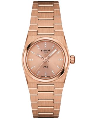Tissot - Women's Swiss PRX Diamond (1/20 ct. t.w.) Rose Gold-Tone Stainless Steel Bracelet Watch 25mm