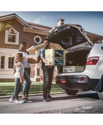 6 Pack Medium Foldable Clothes Storage Bags with Clear Window, Zipper Lid and Carry Handles - for Organizing Bedroom, Closet, Home (Beige)