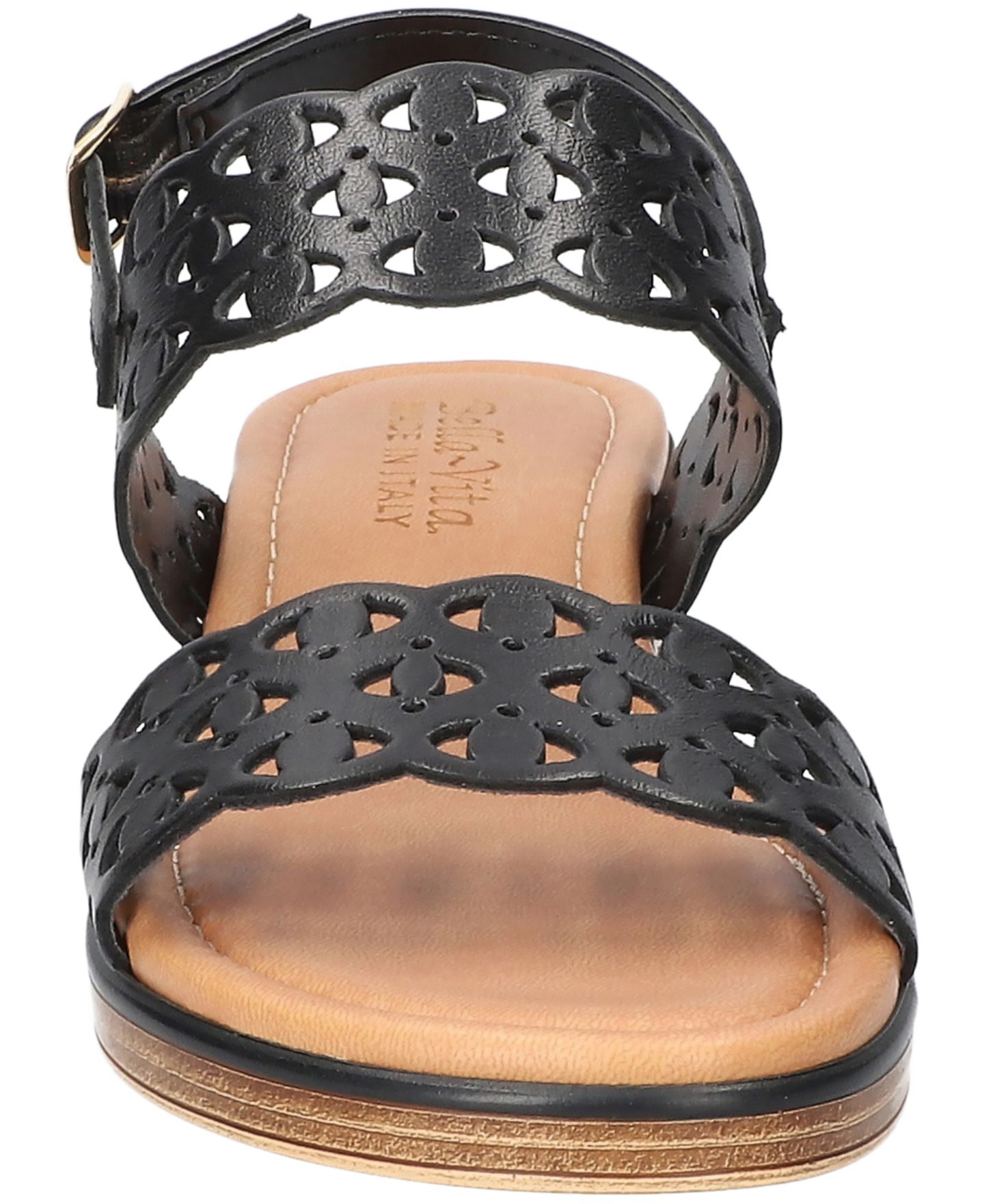 Женские сандалии Bella Vita Zoe-Italy Wedge, цвет: Чёрный кожаный — фото 4