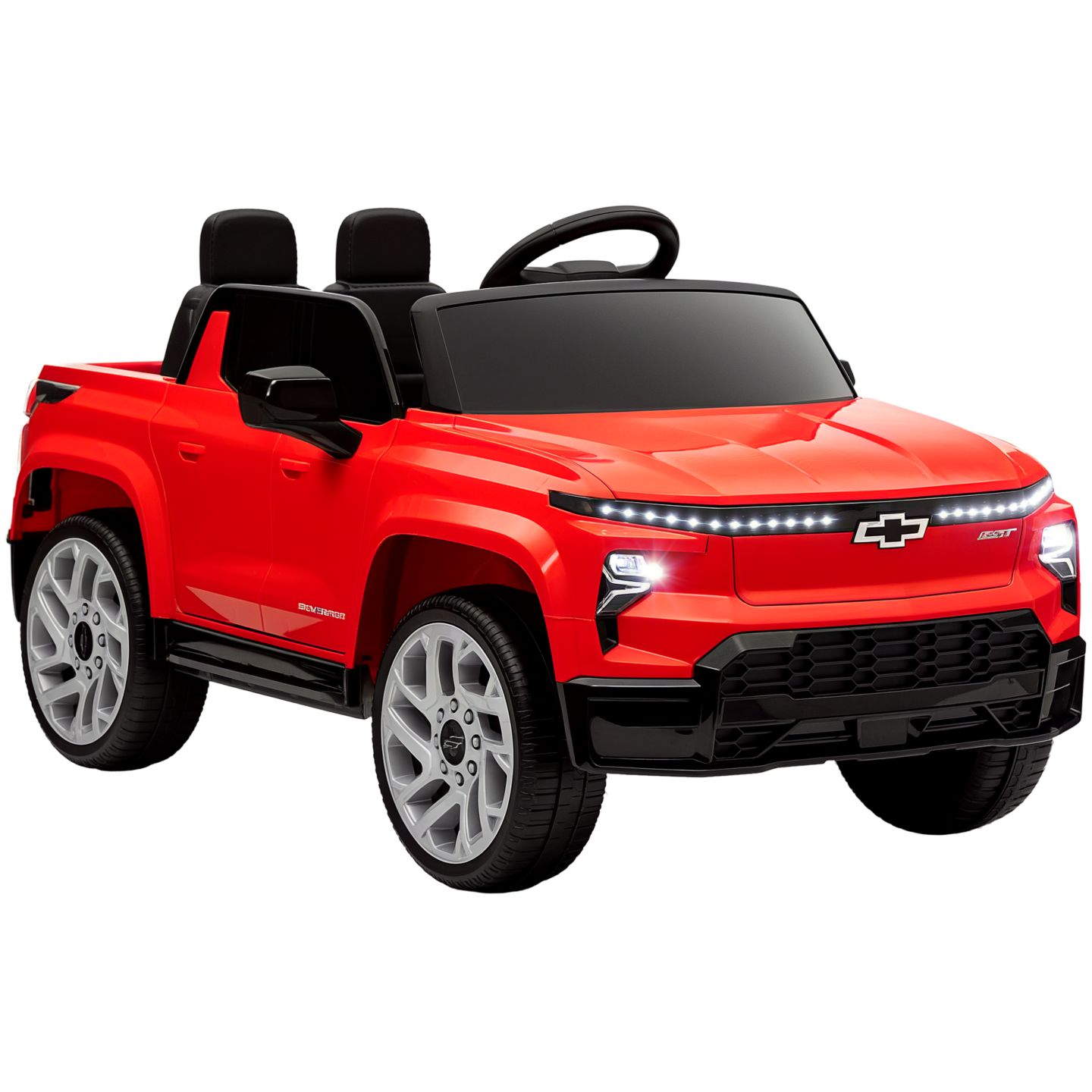 Детская игрушка Qaba Silverado EV RST Remote Control 12V Electric Ride-On Car, 66 lbs Capacity, 3–6 лет, цвет: Красный — фото 1