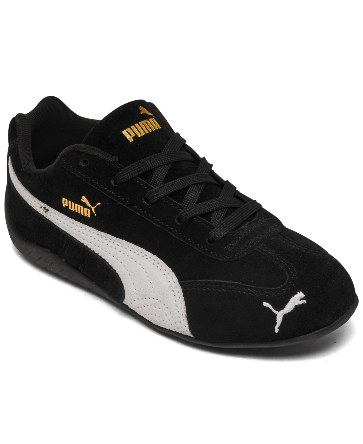 Shop Puma Little Kids' Speed Cat Og Casual Sneakers From Finish Line In Black Plaid