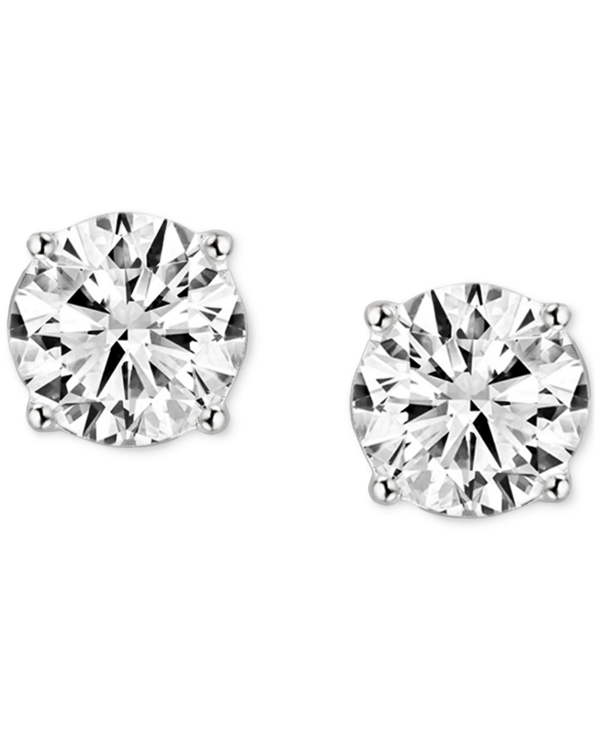 Macy's Igi Certified Diamond Stud Earrings (3 Ct. T.w.) In 14k White Gold In White Gold