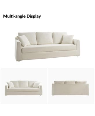 Zacharias Modern 85" Slipcovered Sofa with Square Flange Arm