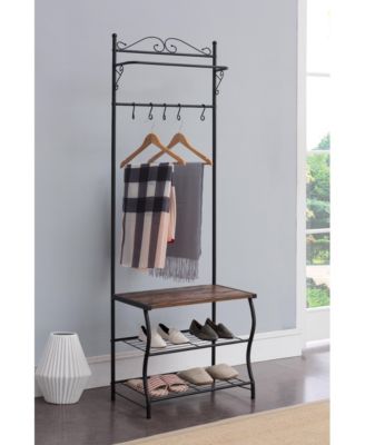 Entryway Shoe Bench, Coat Rack, Hall Tree Storage Organizer with Hooks