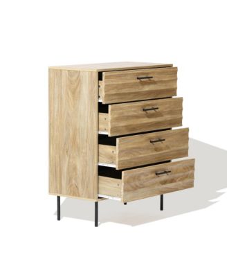 Mid-Century Modern Wave 4-Drawer 31.5-Inch Wide Accent Chest