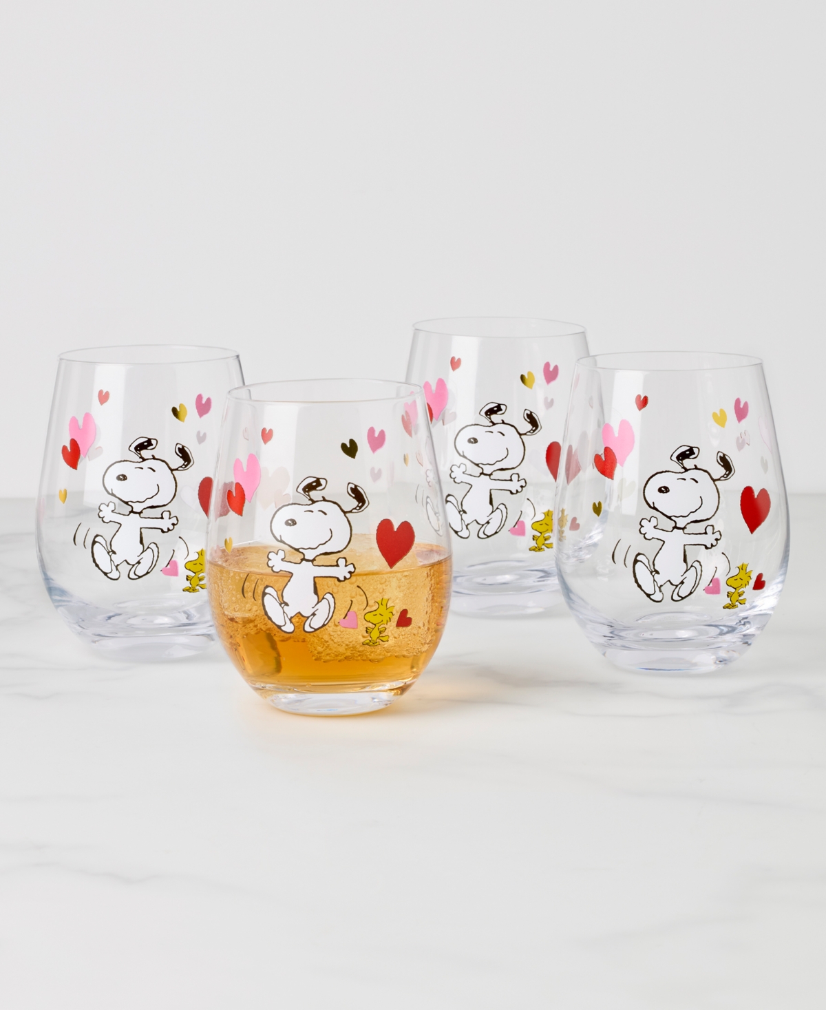 Lenox Snoopy Heart Tumblers, Set of 4