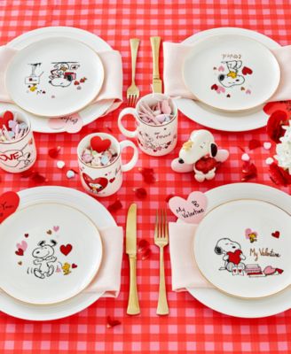 Snoopy Valentine's Day Assorted Accent Plates, Set of 4