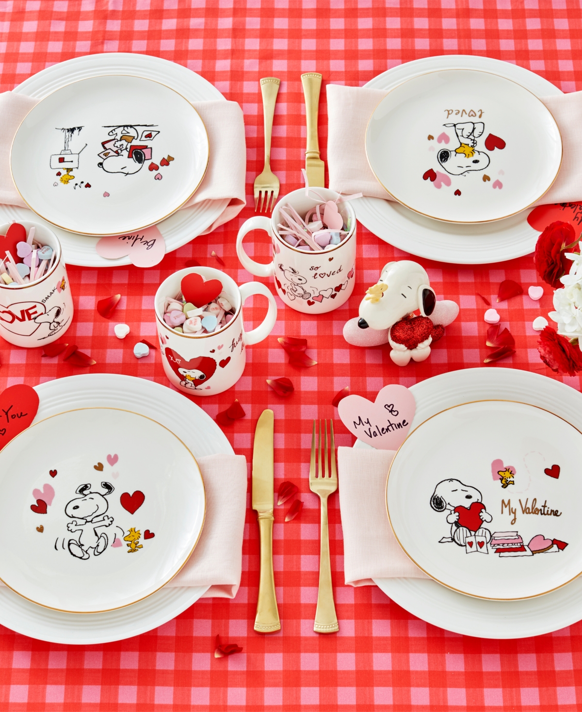 Lenox Snoopy Valentine's Day Assorted Accent Plates, Set of 4