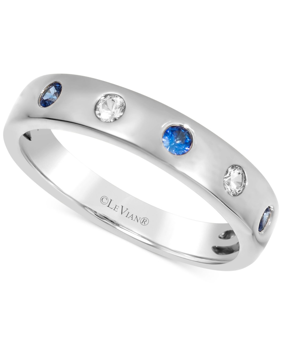 Le Vian Anywear Everywear Blueberry Sapphire (1/6 Ct. T.w.) Or Pink Sapphire (1/6 Ct. T.w.) & White Sapphire In White Gold,blue Sapphire
