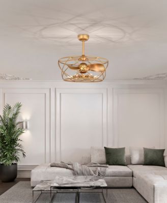 25.6" Femi Indoor Ceiling Fan with Light Kit and Remote