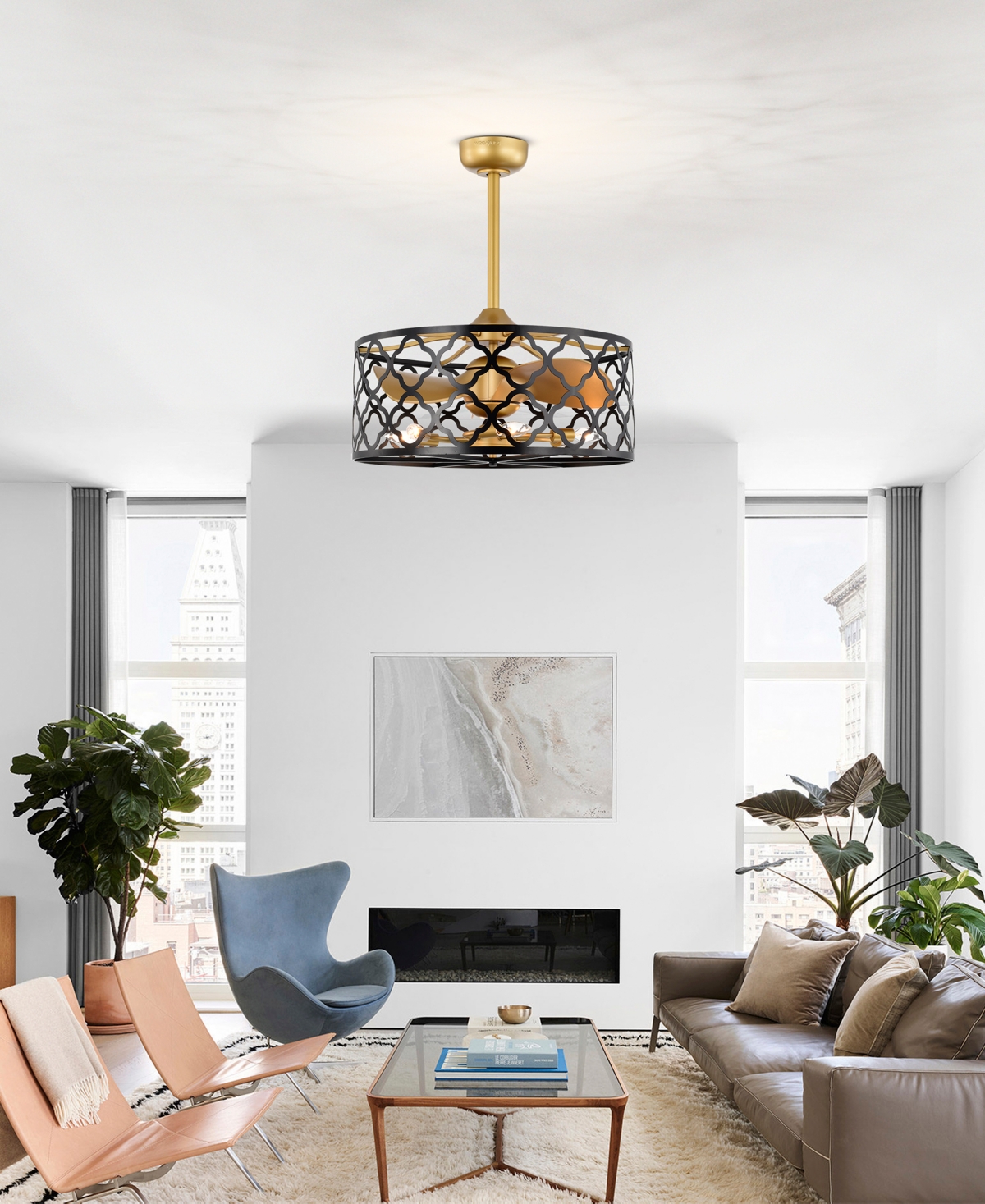 Home Accessories 23.6" Kirstin Indoor Ceiling Fan With Light Kit And Remote In Gold