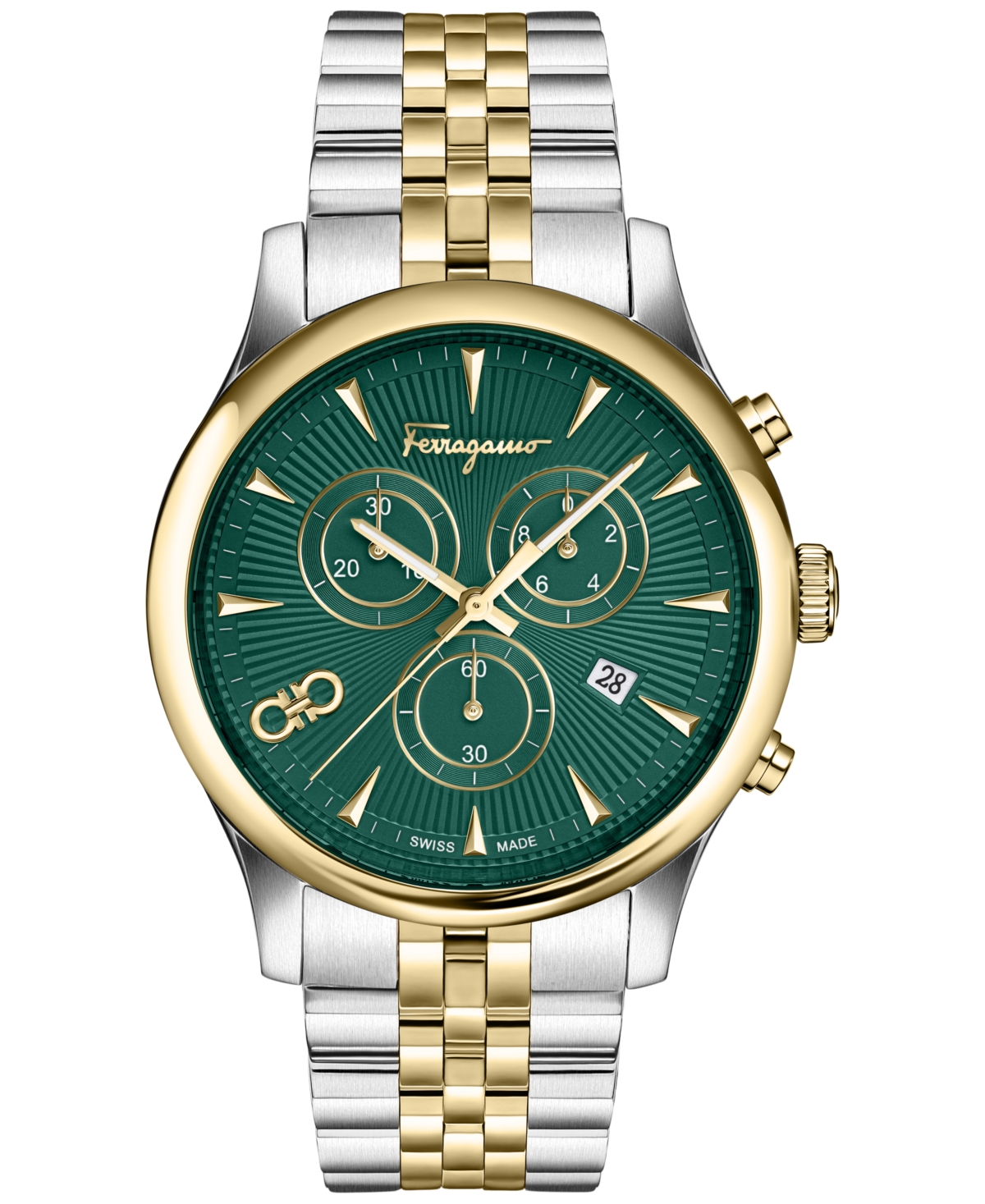 Ferragamo Men's Swiss Chronograph Duo Two-tone Stainless Steel Bracelet Watch 42mm In Two Tone