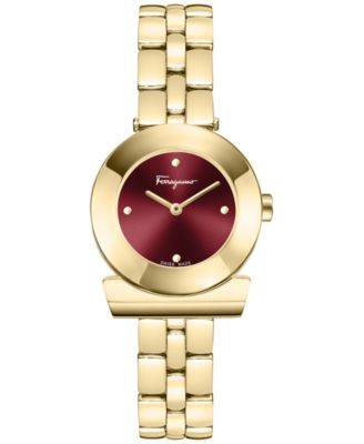 Ferragamo - Women's Swiss Gancino Gold Ion Plated Bracelet Watch 27mm