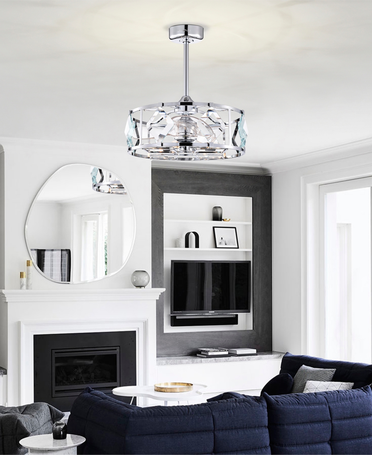 Home Accessories 24.8" Dalya 6-light Indoor Ceiling Fan With Light Kit And Remote In Chrome