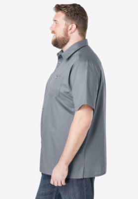 Big & Tall Solid Wrinkle-Resistant Short Sleeve Button Down