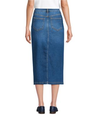 Women's Soft Denim Midi Column Skirt