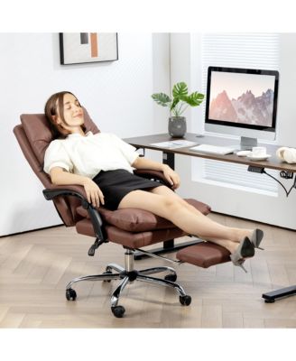 Microfibre Vibration Massage Office Chair, Reclining
