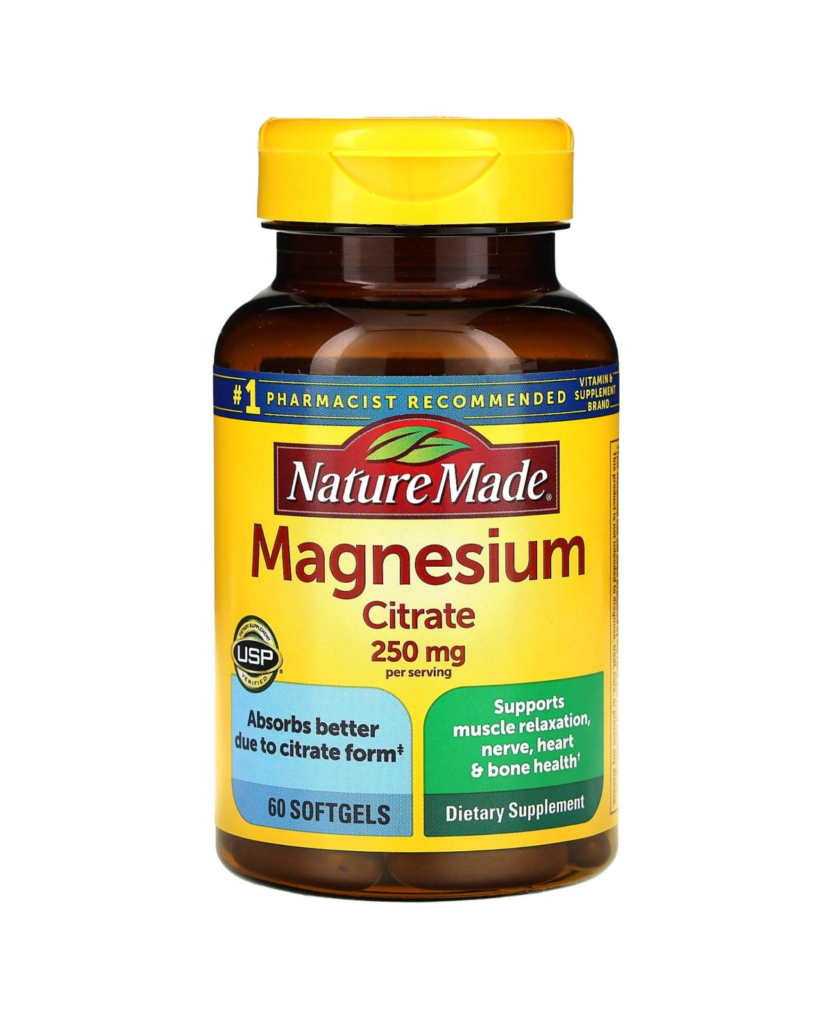 Magnesium Citrate - 60 Softgels (125 mg per Softgel)
