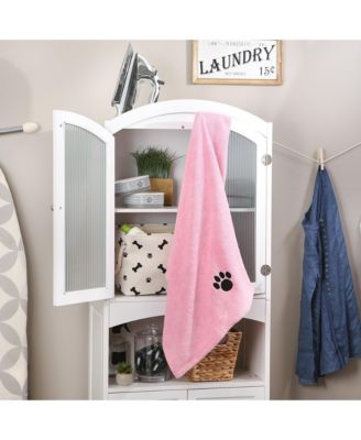 Pet Microfiber Towel Embroidered Paw Print