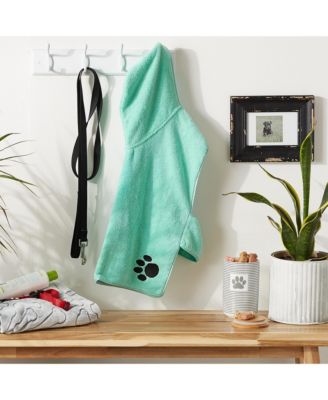 Bone Dry Terry Microfiber Pet Robe Embroidered Paw Print