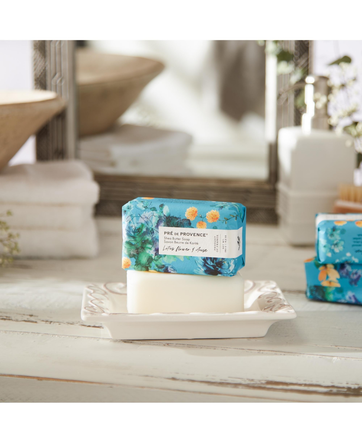 European Soaps Pre de Provence Le Jardin 150 Gram Soap Bar, Crane Flower & Orange - Lotus flower and anise