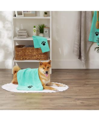 Microfiber Pet Towel Set 3 Piece Embroidered Paw Print