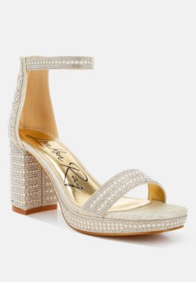 Womens Mejuri Rhinestones And Pearl Embellished Sandals