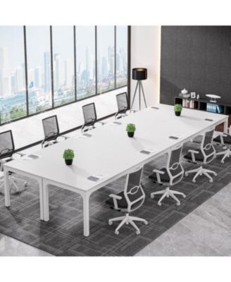 78.74-Inch Conference Table Set of 6, 19FT Conference Room Table, Large Rectangle Meeting Seminar Table Set for 16-22 Person, Long Business Tables