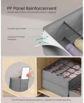 Set of 6 Foldable Drawer Organizers with 80 Cells for Socks, Underwear, Closet Use