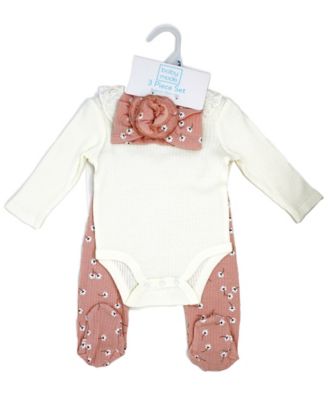 Baby Girls Take Me Home Footed Layette, 3-Piece Set