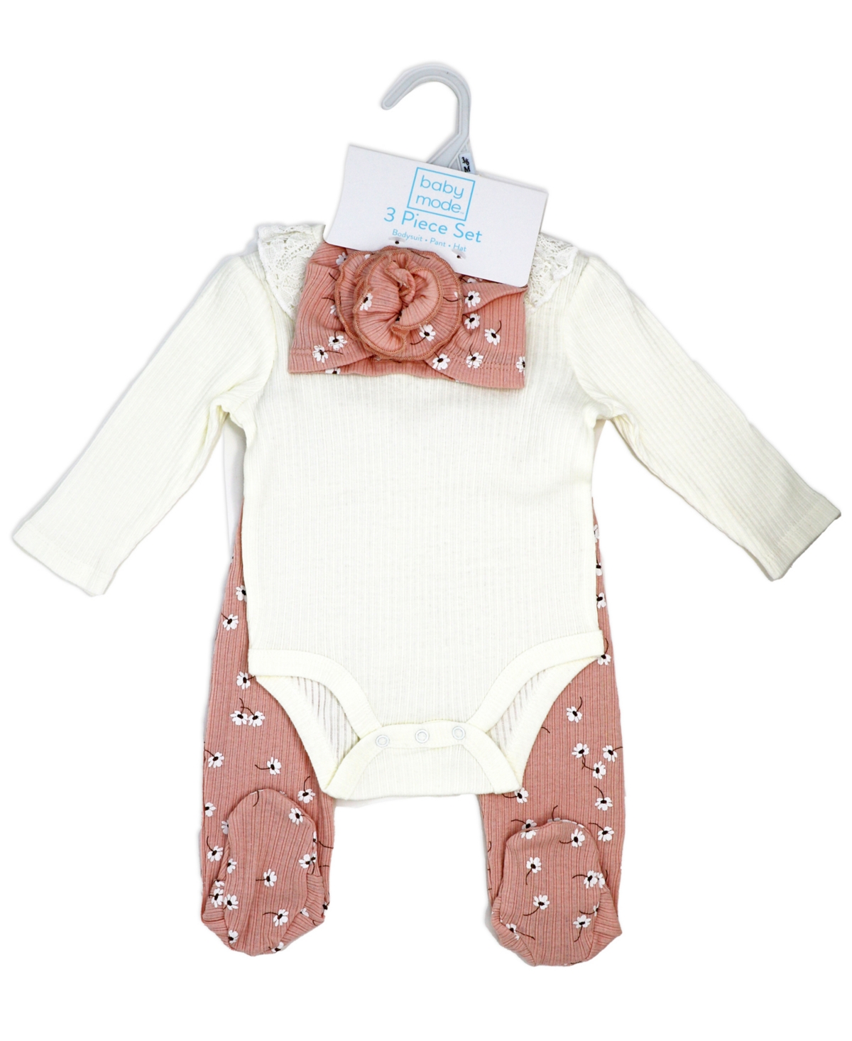 BABY MODE BABY GIRLS TAKE ME HOME FOOTED LAYETTE, 3-PIECE SET 