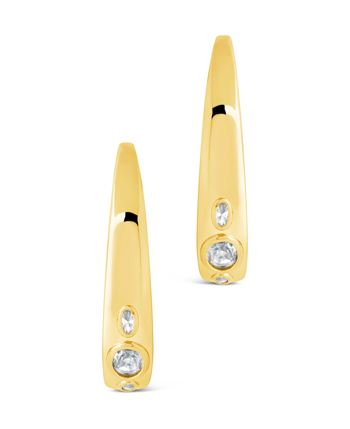 Sterling Forever Soren Cubic Zirconia Statement Hoop Earrings In Gold