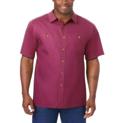 Big & Tall Solid Wrinkle-Resistant Short Sleeve Button Down
