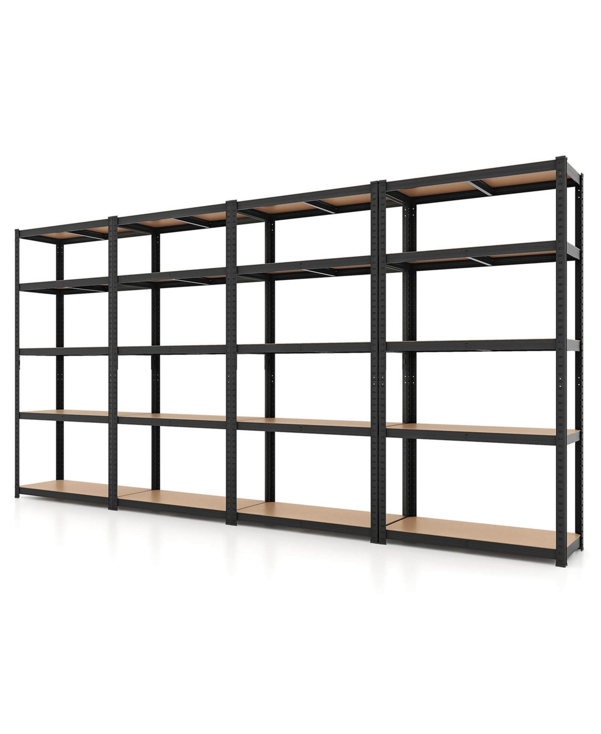 4 Pcs 5 Tier Adjustable Garage Shelving Unit with 2200 lbs Max Load for Warehouse - White