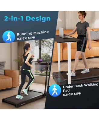 2 in 1 Folding Treadmill Walking Pad with Remote & APP Control and LED Display