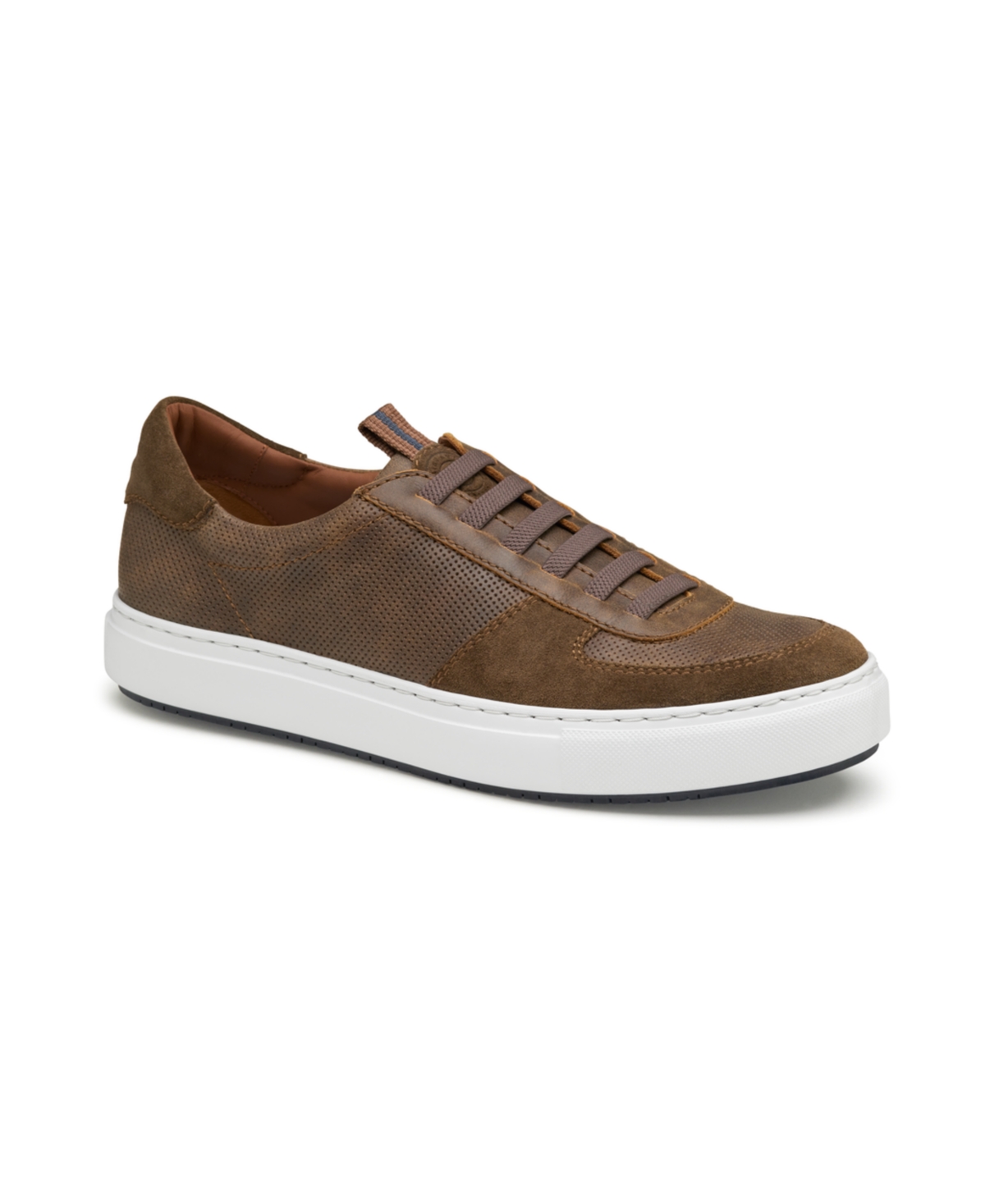 Johnston & Murphy Men's Anson U Throat Lace to Toe Shoe - Brown Full Grain/ English Suede