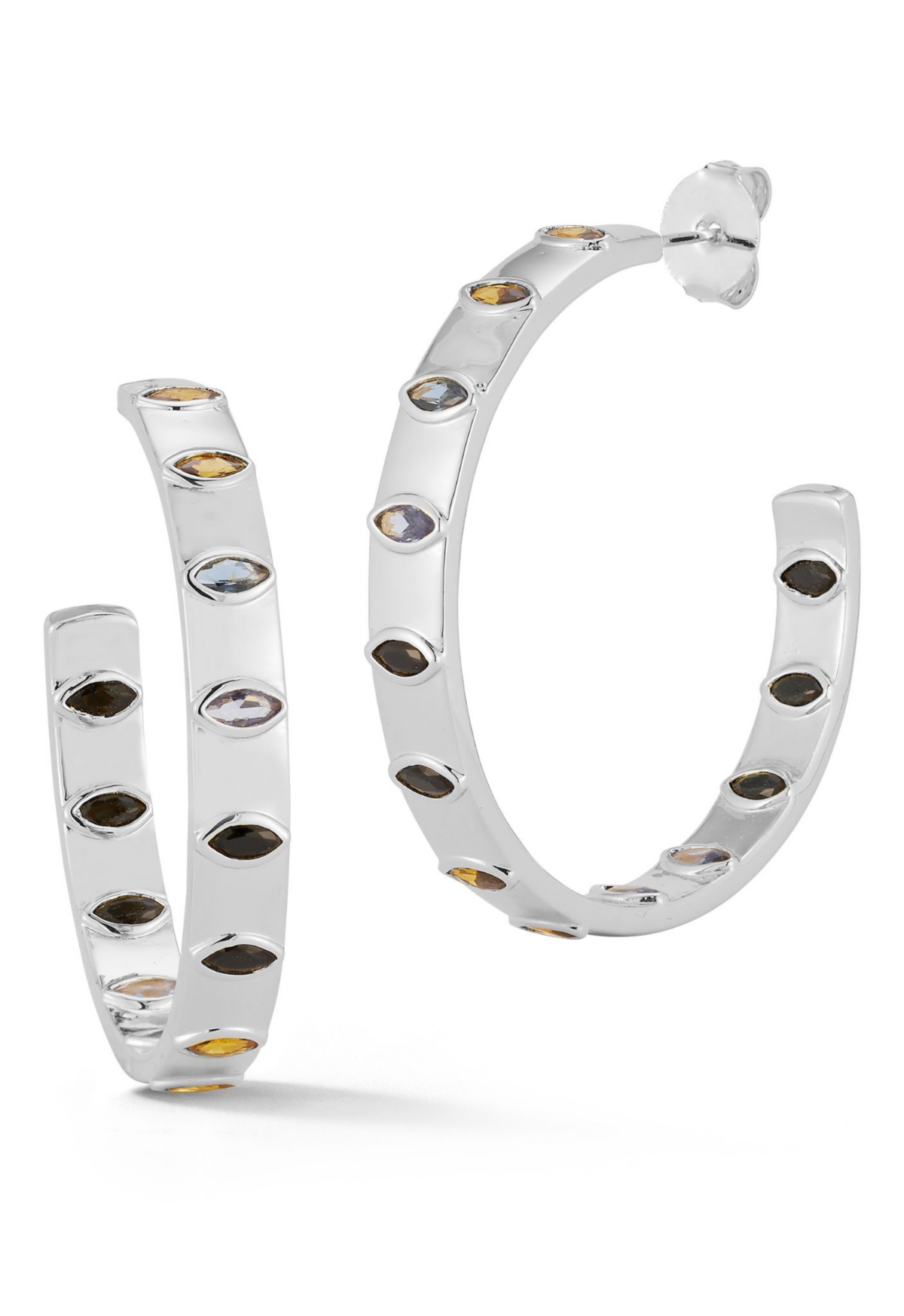 Gold Plated Ombre Bold Statement Hoop Earrings - Gold