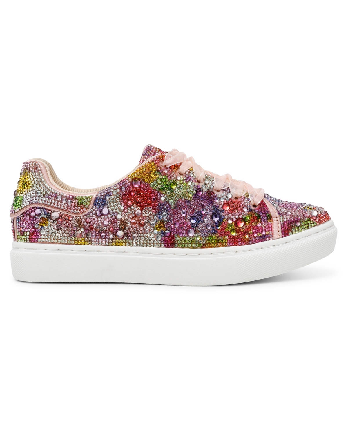 Betsey Johnson Little And Big Girls Sidny Rhinestone Sneakers In Bright Floral