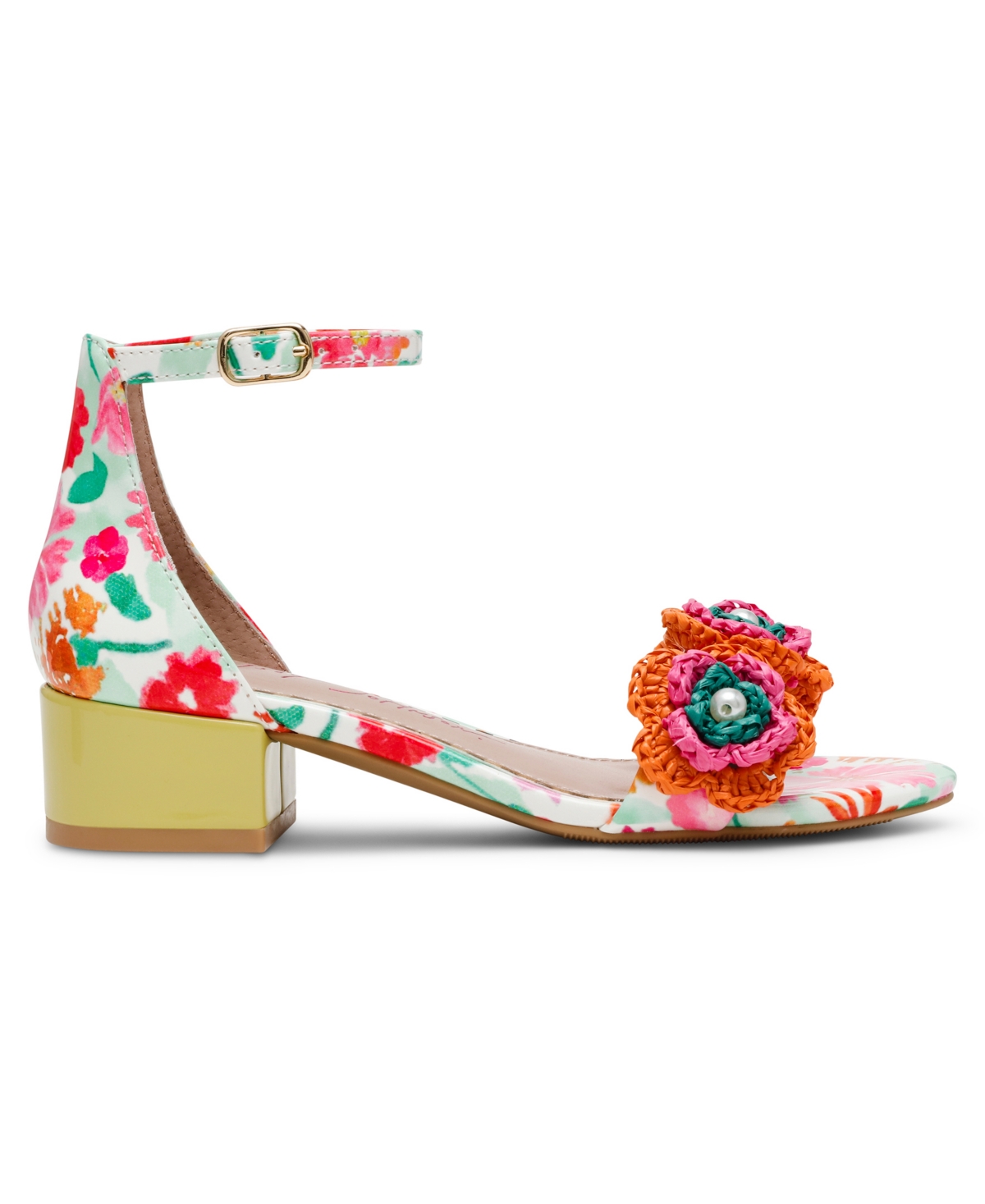 Betsey Johnson Little And Big Girls Brady Crochet Flower Sandal In White Multi