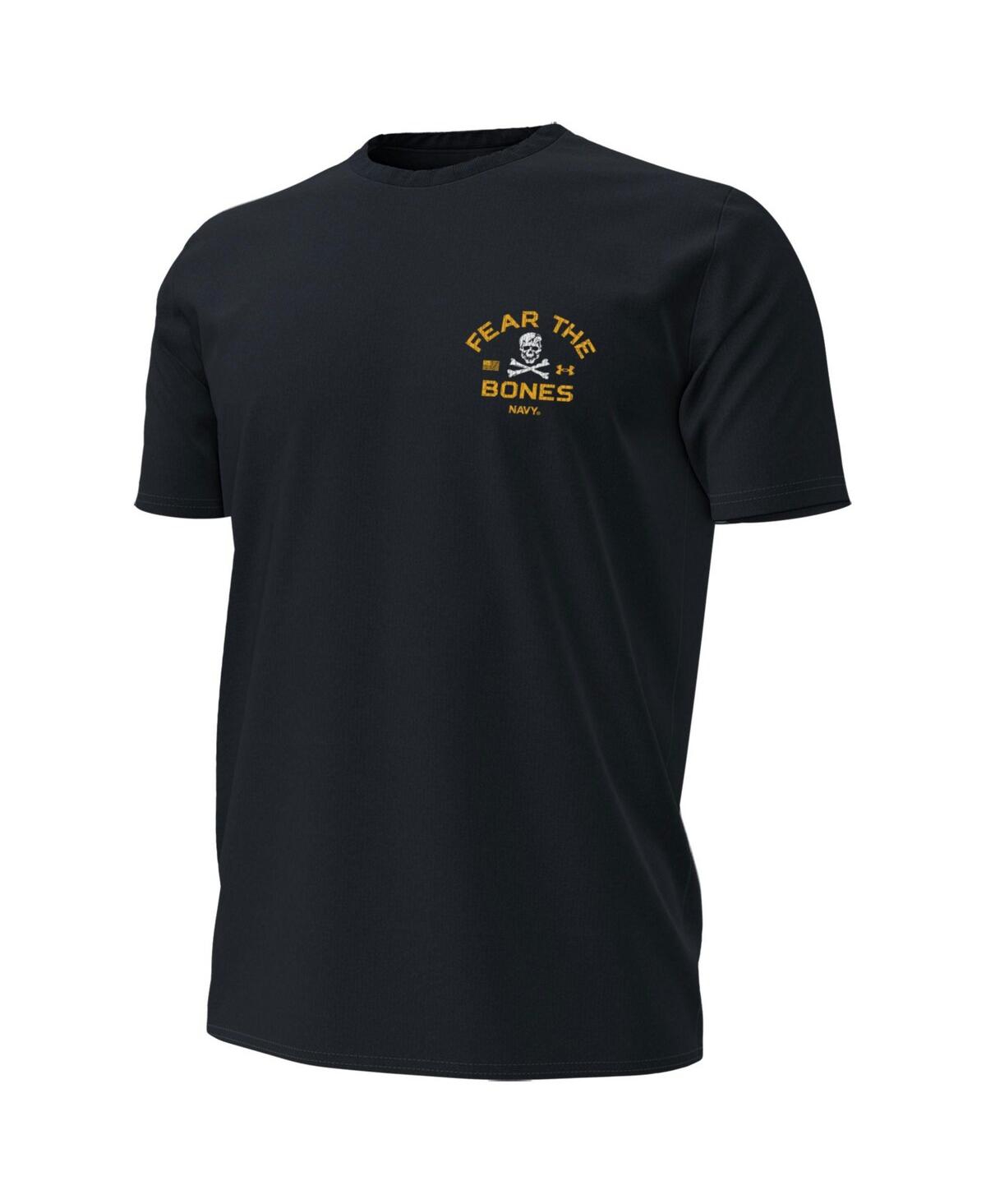 Under Armour Navy Navy Midshipmen 2024 Rivalry Fear The Bones Performance T-shirt In Black