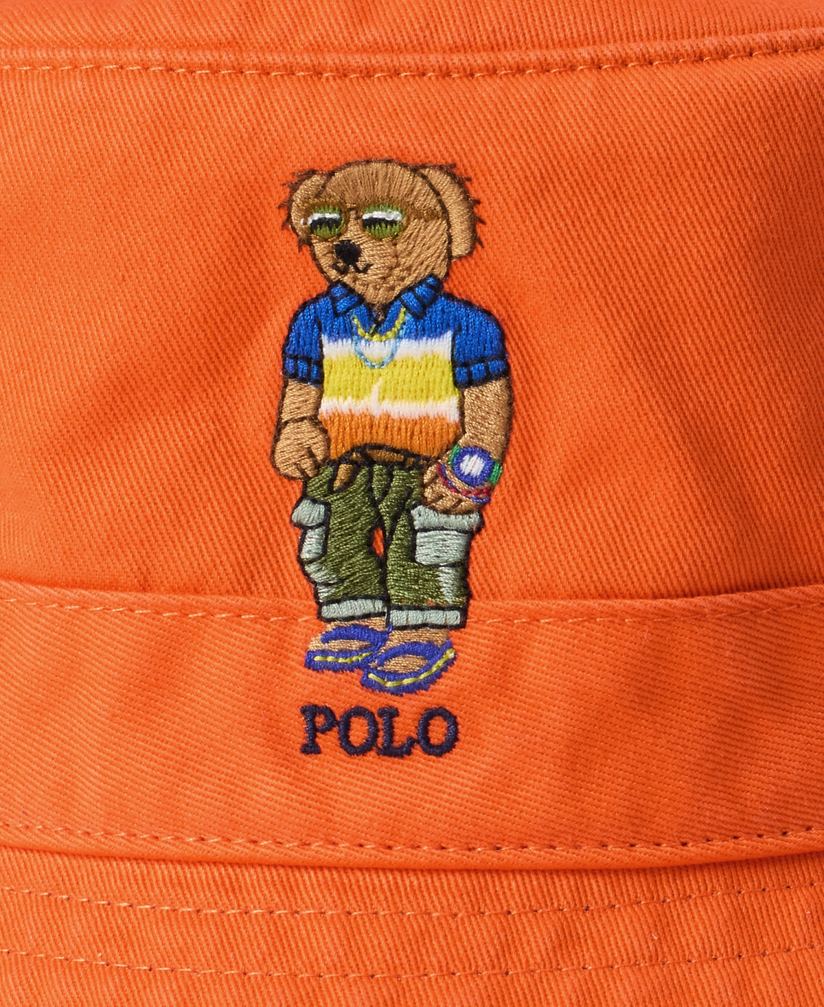 Polo Ralph Lauren Polo Bear-embroidery Bucket Hat In Orange