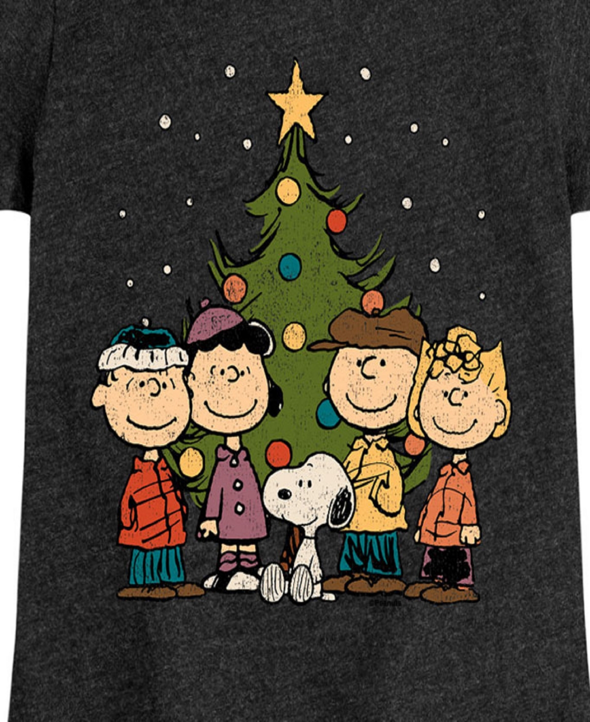Peanuts Big Girls Snoopy Holidays Graphic Short Sleeve Tee In Black