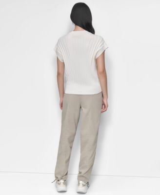 Women's Ribbed Short-Sleeve Sweater