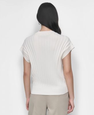 Women's Ribbed Short-Sleeve Sweater