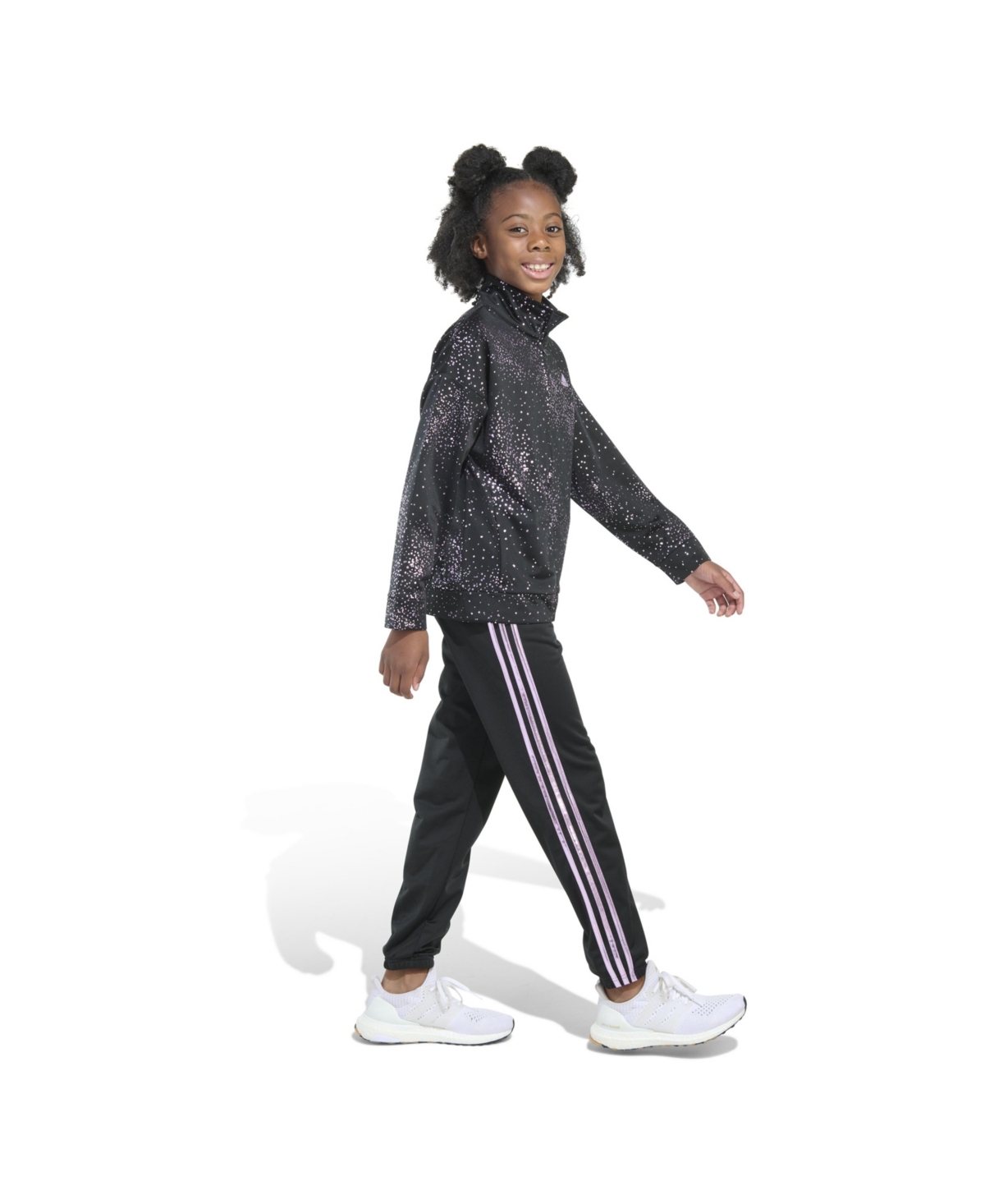 adidas Big Girls Long Sleeve Printed Classic Tricot Track, 2-Piece Set - Purple