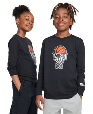 Nike - Big Kids Sportswear Cotton Long-Sleeve Basketball T-Shirt