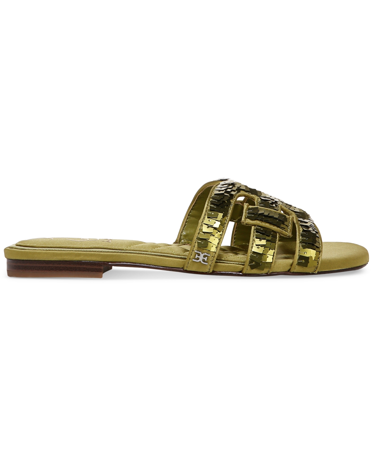 Shop Sam Edelman Women's Bay Glamour Flat Sandals In Greentini