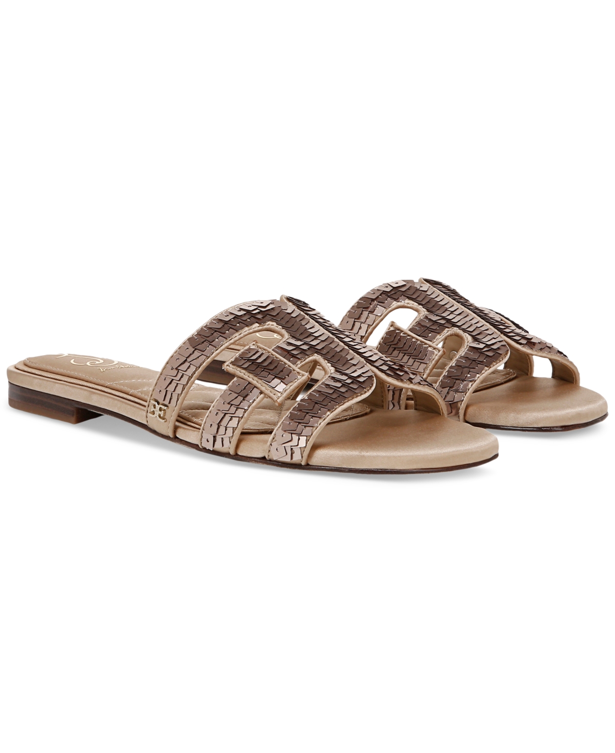Sam Edelman Bay Glamour Slide Sandal Molten Gold Fabric In Molten Gold